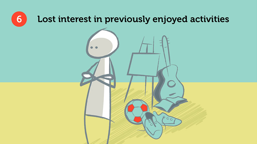 Lost interest in previously enjoyed activities